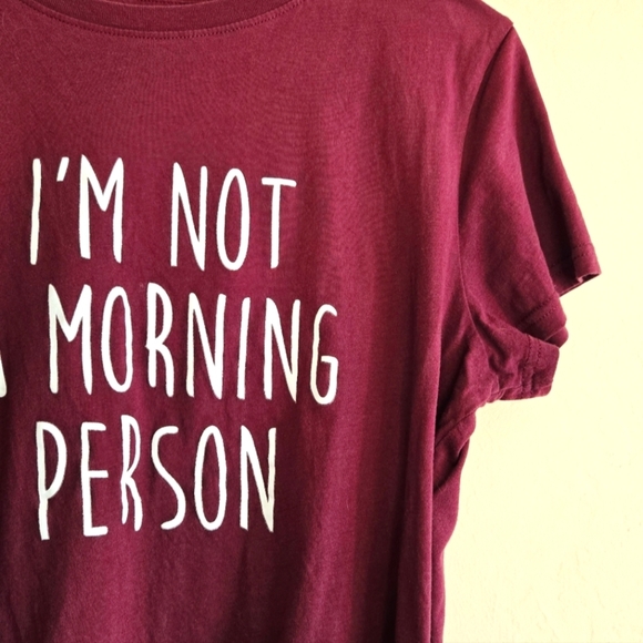 Im Not A Morning Person Short Sleeve Graphic Tee Size Xl Cotton T-shirt - Picture 3 of 10
